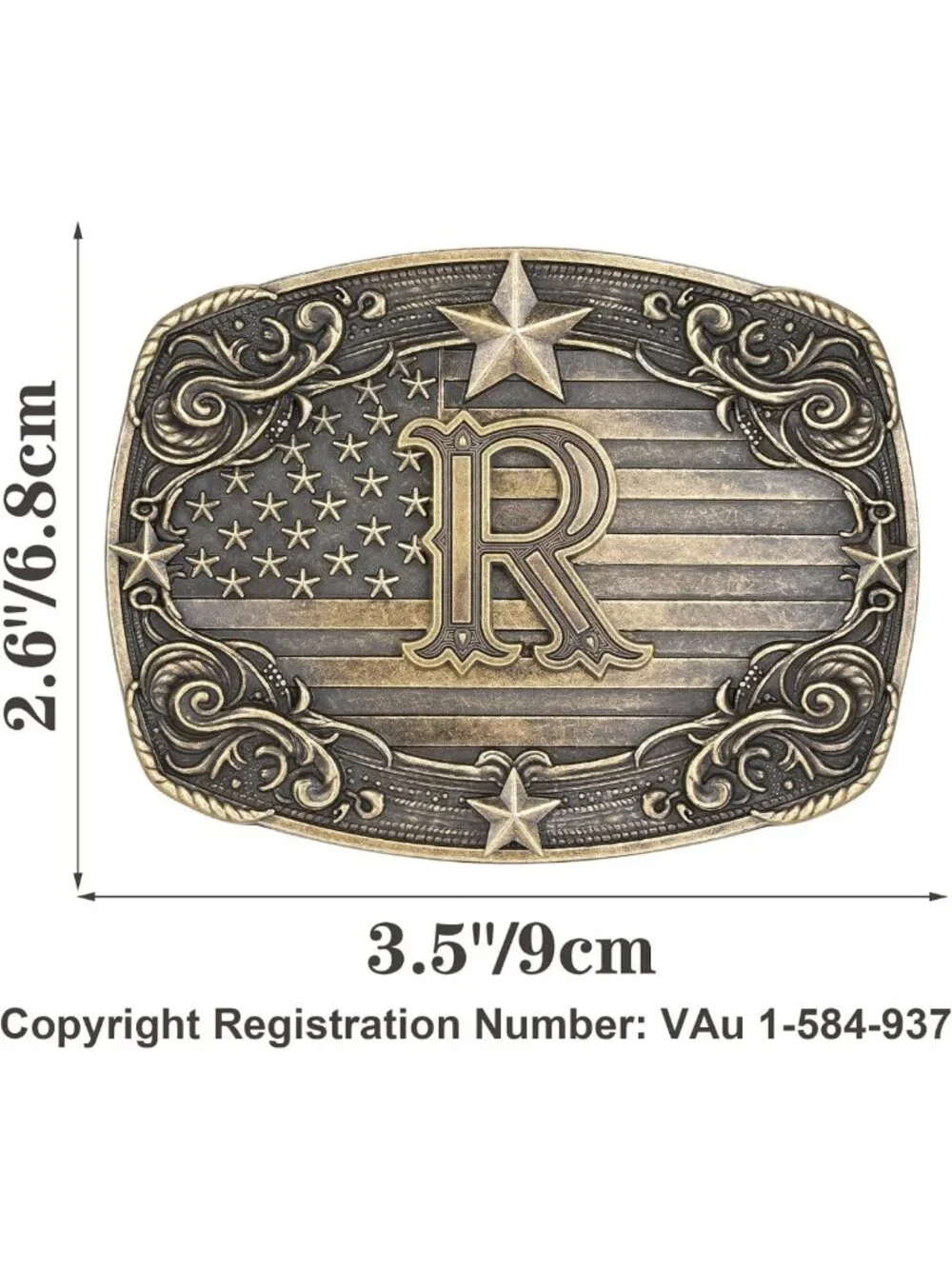 Personalized Cowboy Belt Buckle A-Z | Solid Zinc Alloy Western Style for Men